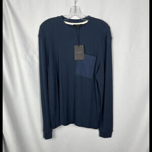 Ted Baker Zaplan Textured Crewneck Sweater Cotton Navy Size 3 Ted, M US